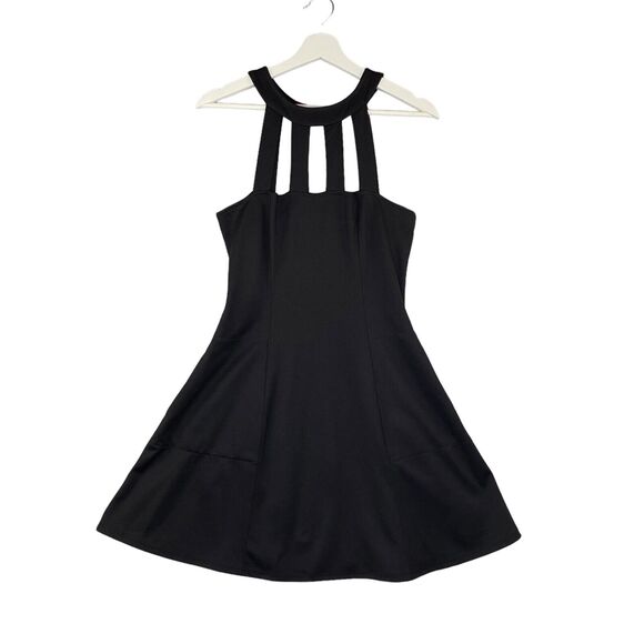 Free People Beach Dress Women Medium Black Fit & Flare Sleeveless Pockets Skater - Picture 4 of 14